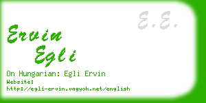 ervin egli business card